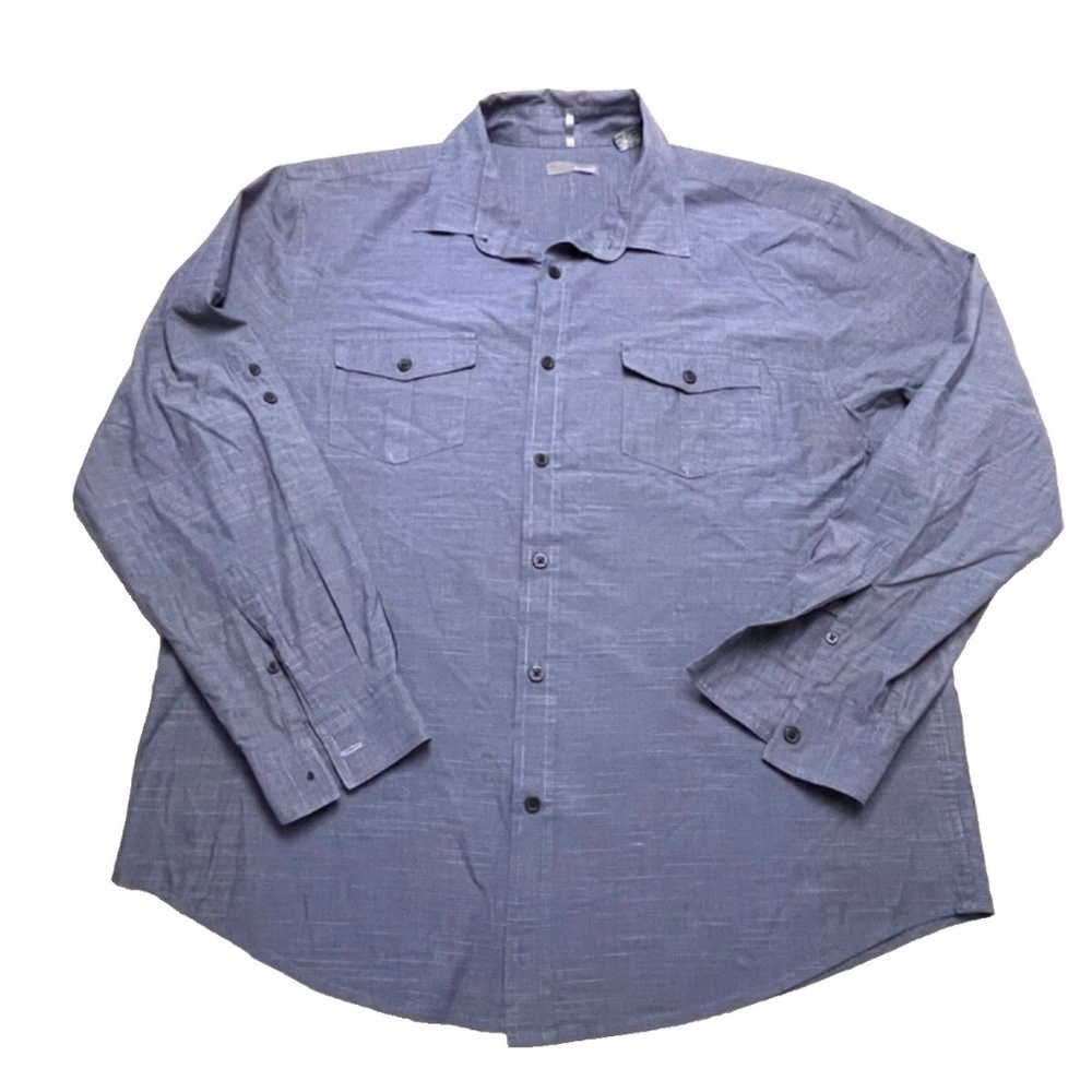 bruno long sleeve men's button‎ down shirt; blue; Size XL